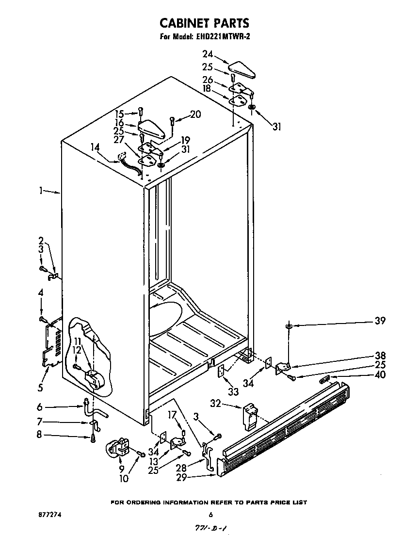 Whirlpool EHD221MTWR2 cabinet diagram