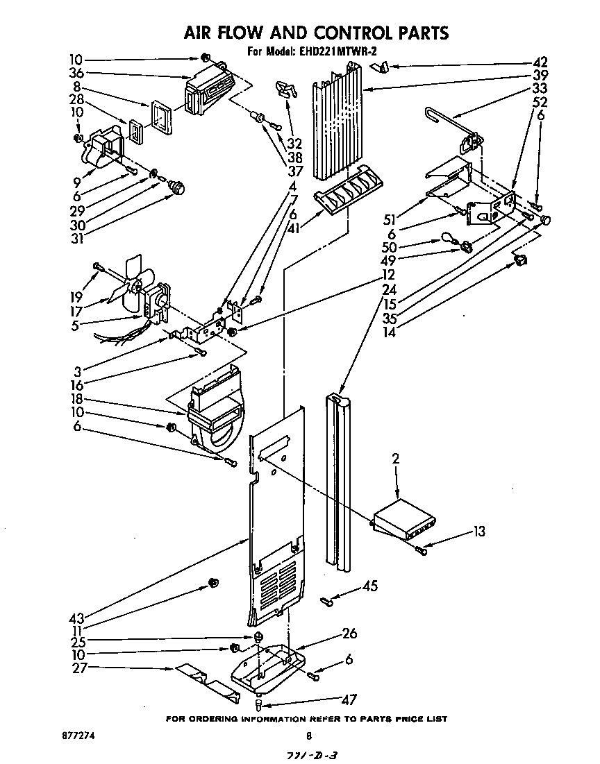 Whirlpool EHD221MTWR2 airflow and control diagram