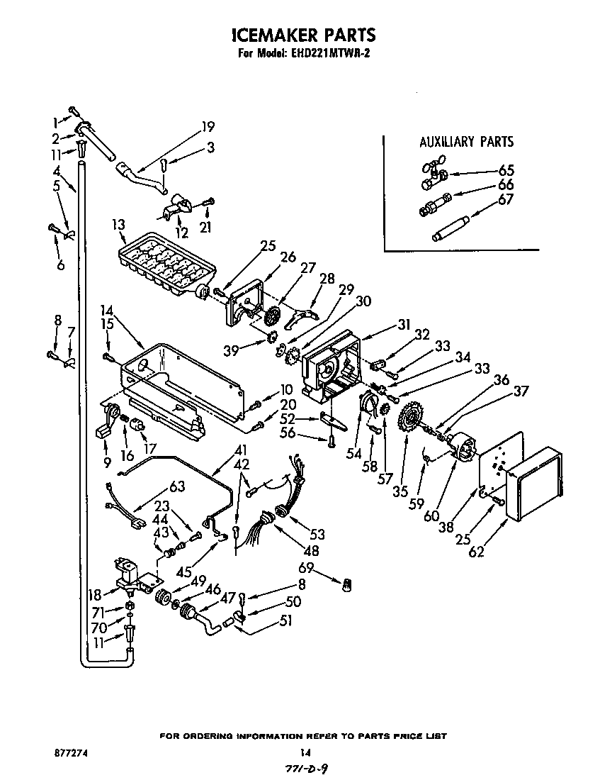 Whirlpool EHD221MTWR2 icemaker diagram