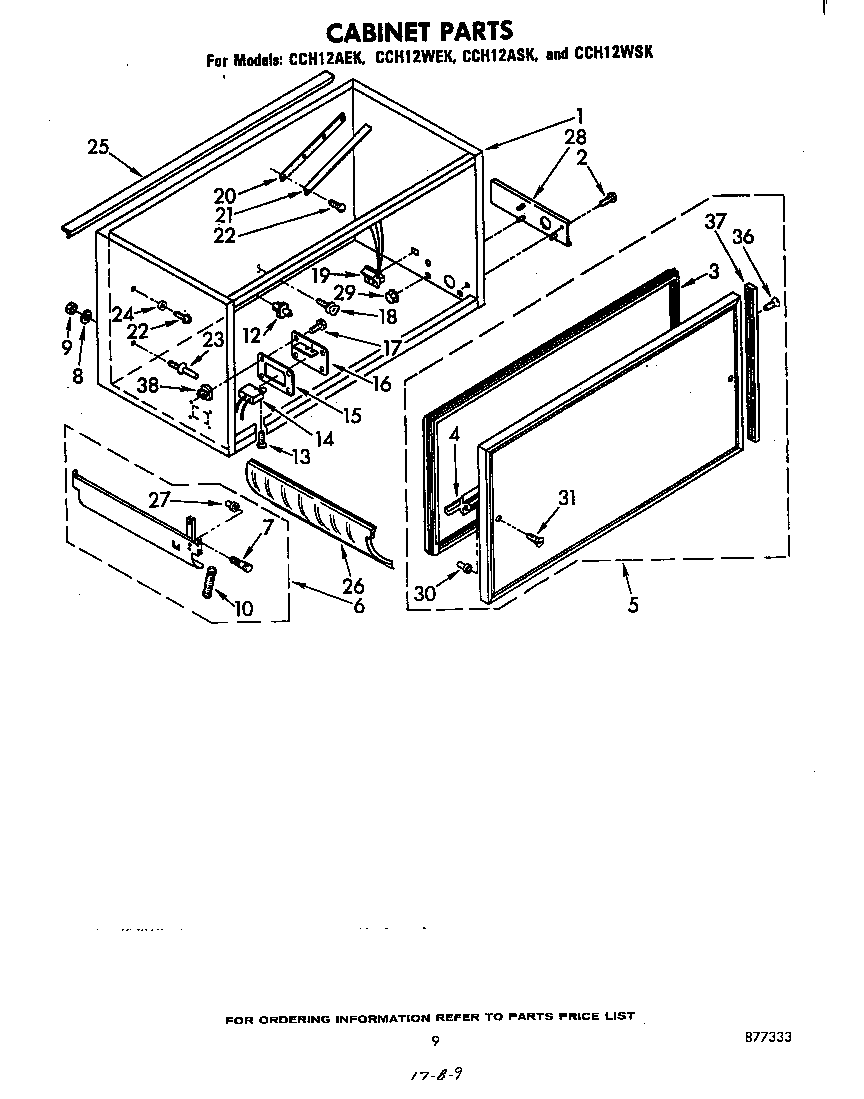 Whirlpool CCH12WSK cabinet diagram