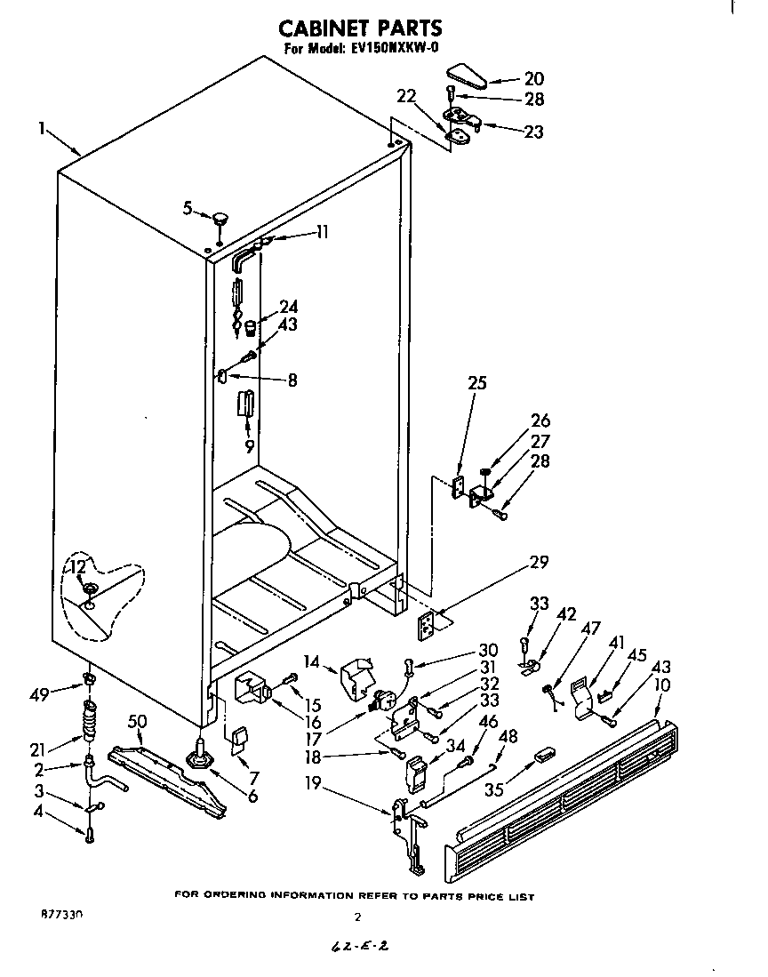 Whirlpool EV150NXKW0 cabinet diagram