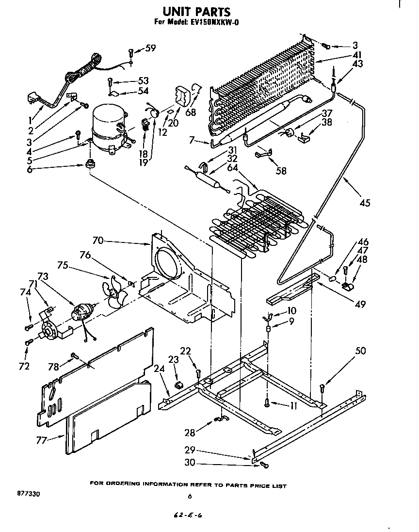 Whirlpool EV150NXKW0 unit diagram