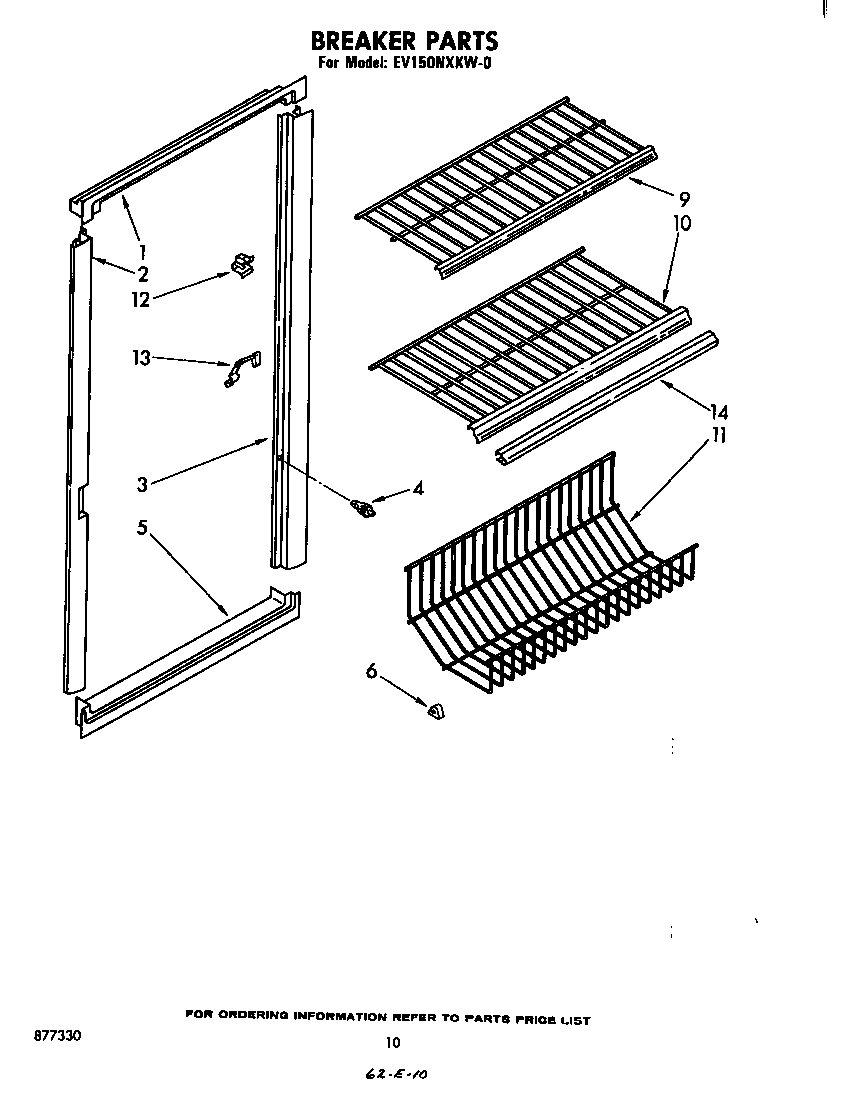 Whirlpool EV150NXKW0 breaker diagram