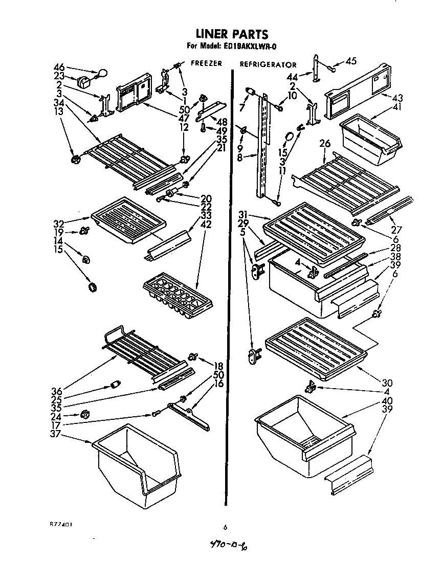 Whirlpool ED19AKXLWR0 liner diagram