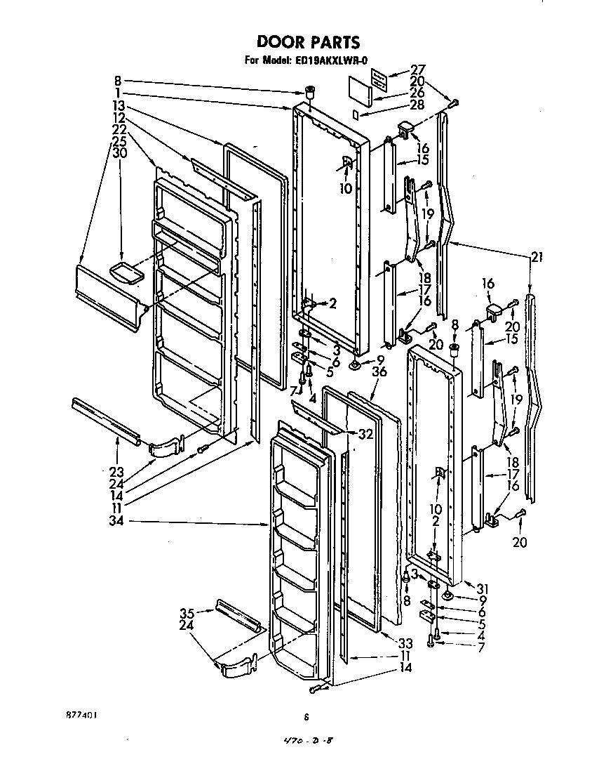 Whirlpool ED19AKXLWR0 door diagram