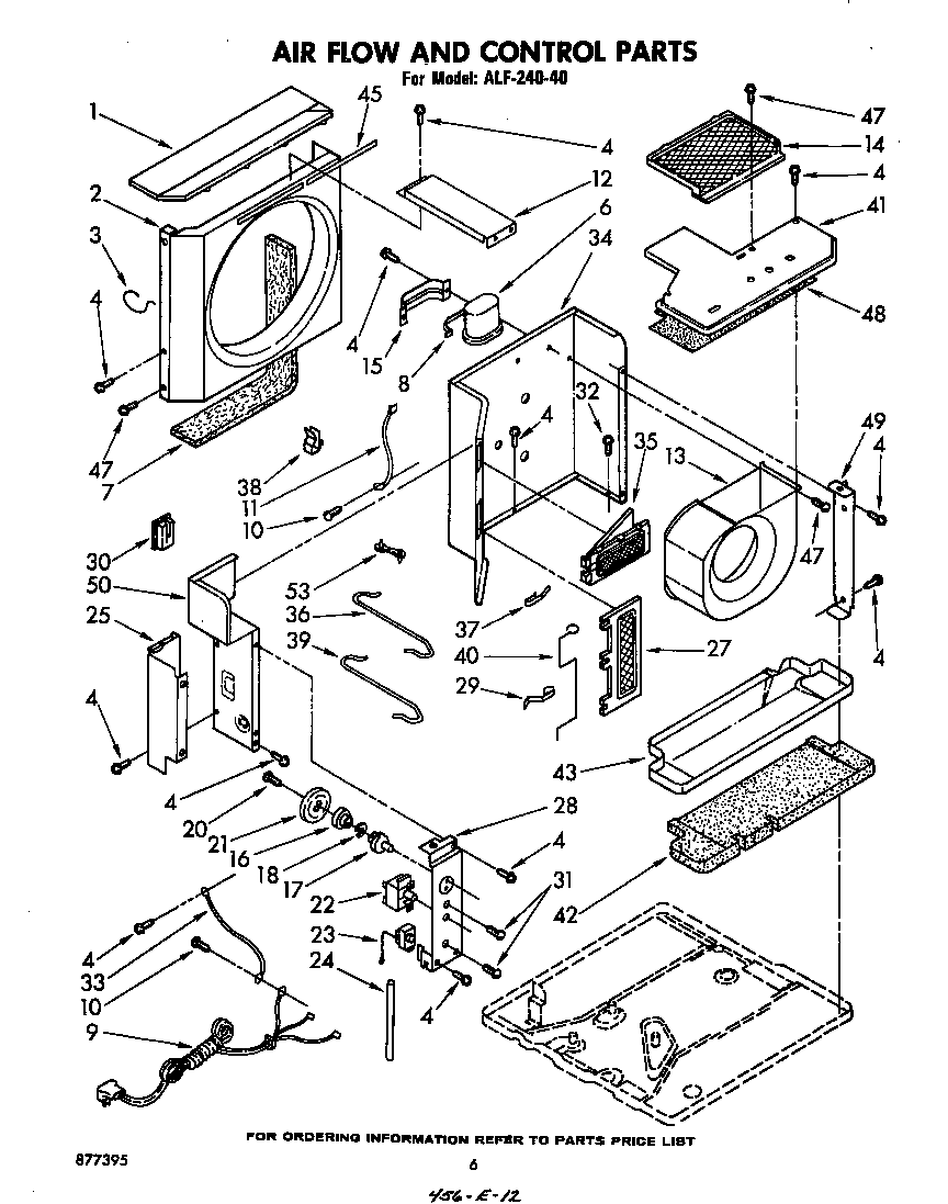 Whirlpool ALF24040 airflow an control diagram
