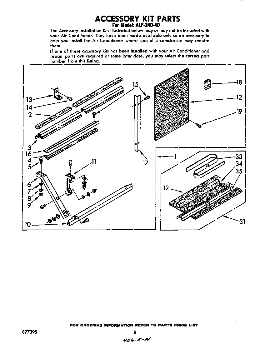 Whirlpool ALF24040 accessory kit diagram