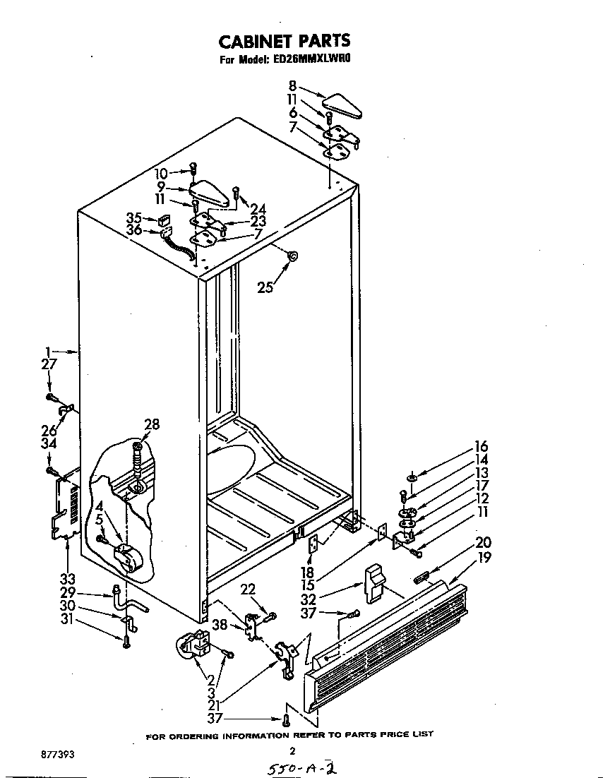 Whirlpool ED26MMXLWR0 cabinet diagram