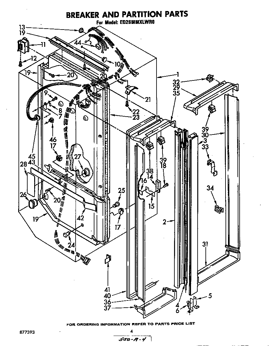 Whirlpool ED26MMXLWR0 breaker and partition diagram