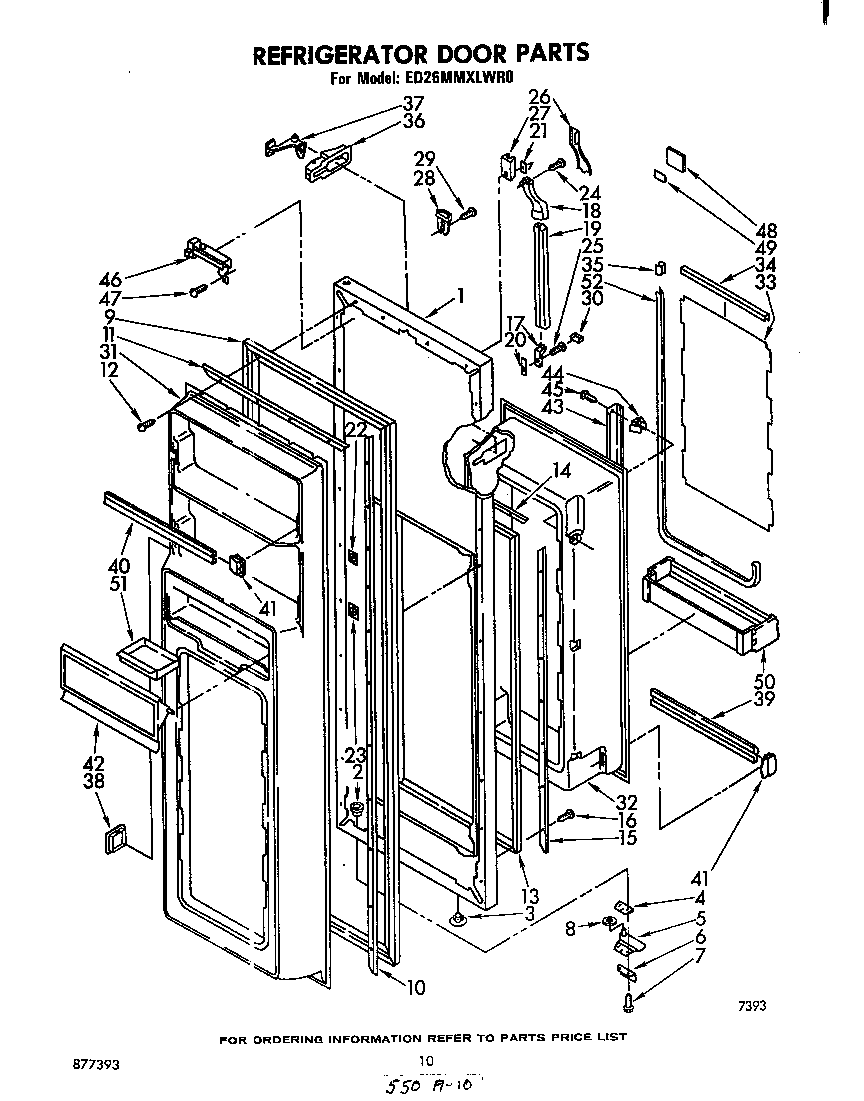 Whirlpool ED26MMXLWR0 refrigerator door diagram