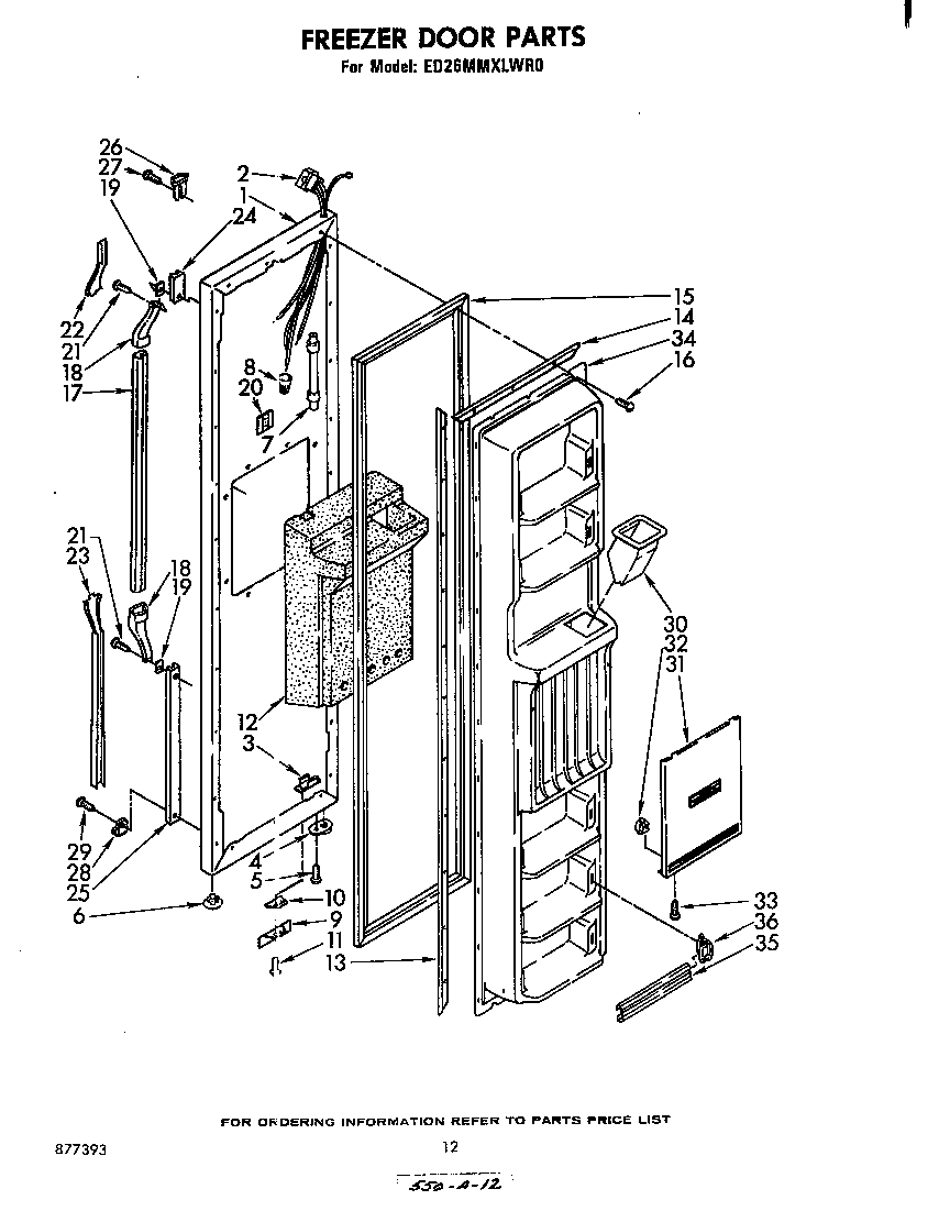 Whirlpool ED26MMXLWR0 freezer door diagram