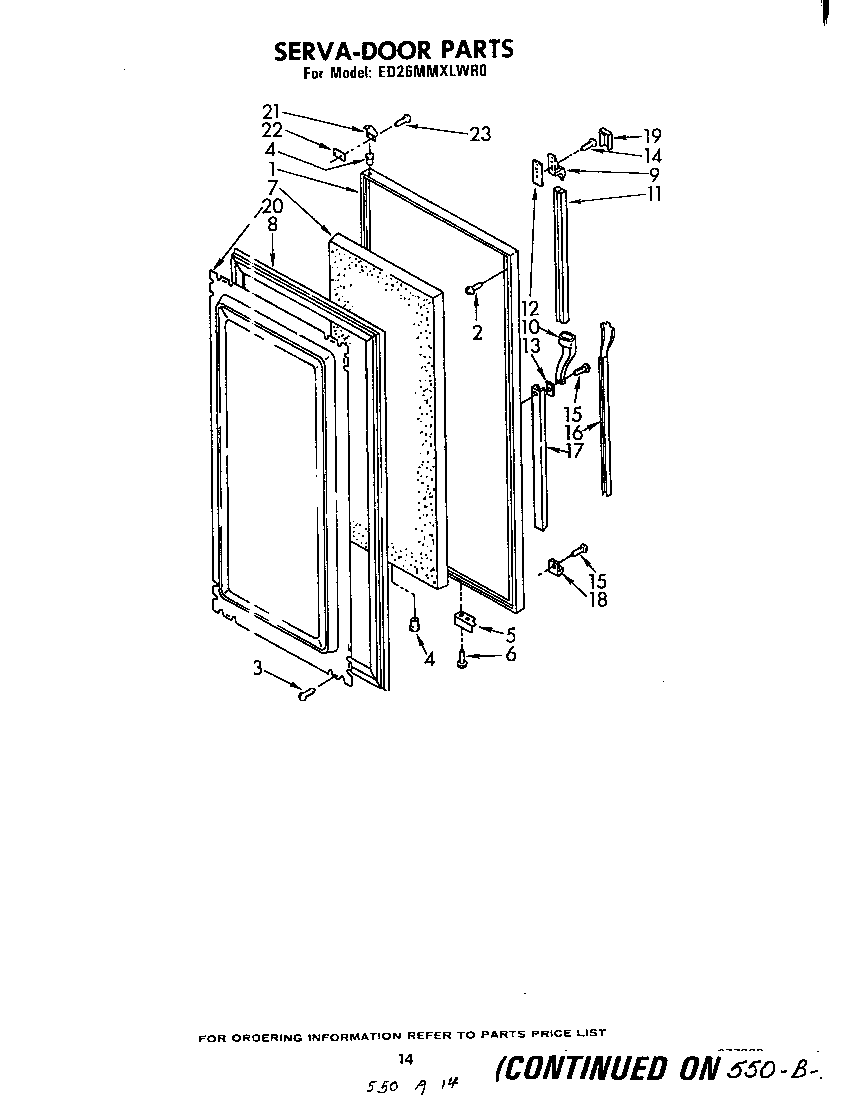 Whirlpool ED26MMXLWR0 serva door diagram