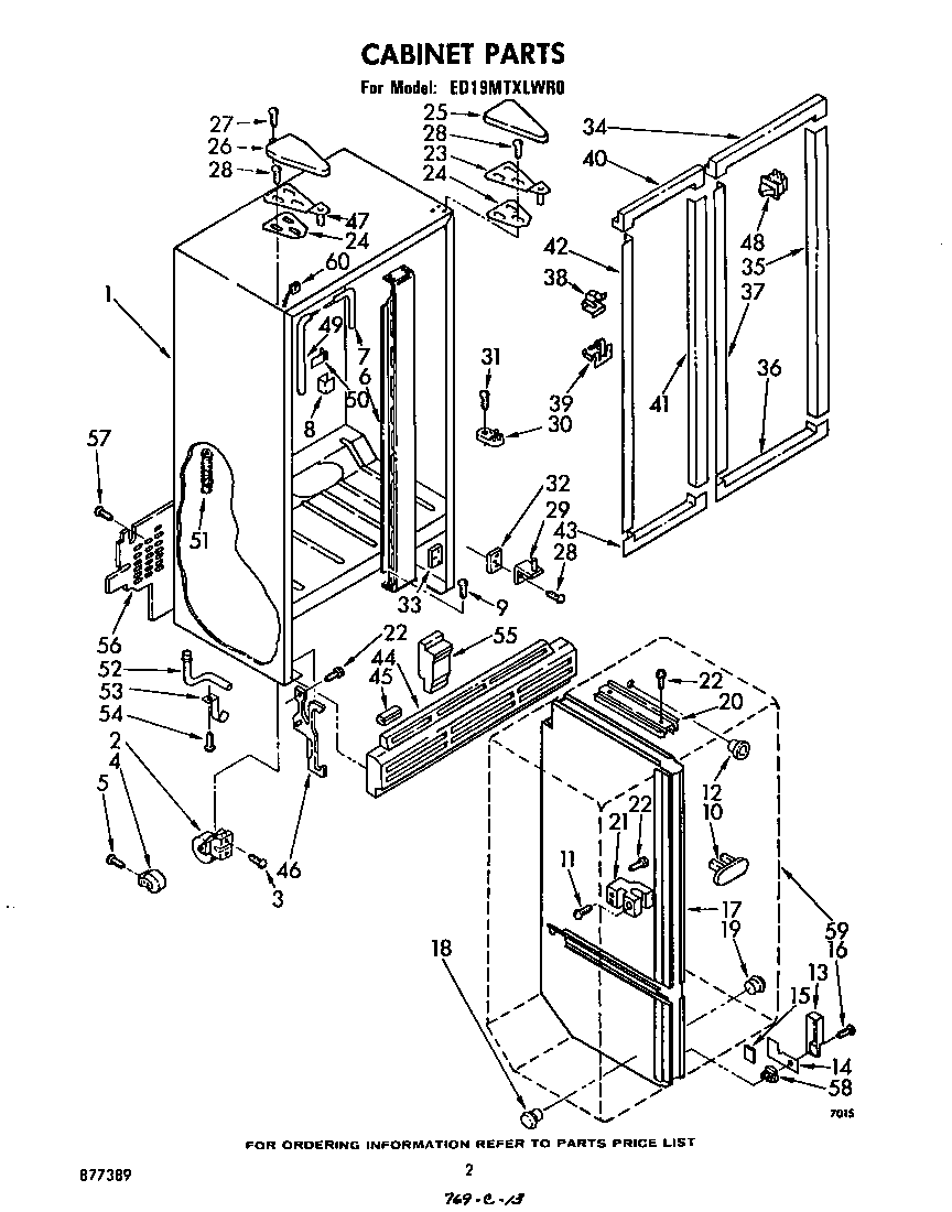 Whirlpool ED19MTXLWR0 cabinet diagram