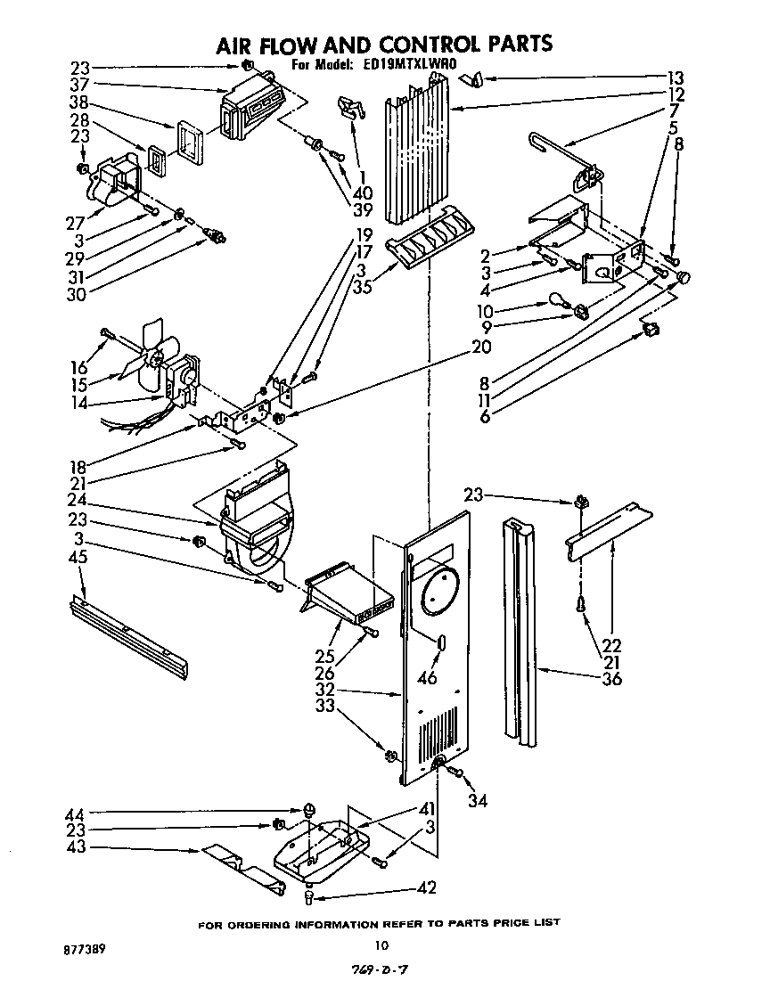 Whirlpool ED19MTXLWR0 airflow and control diagram