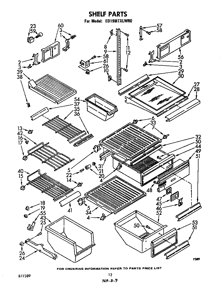 Whirlpool ED19MTXLWR0 shelf diagram