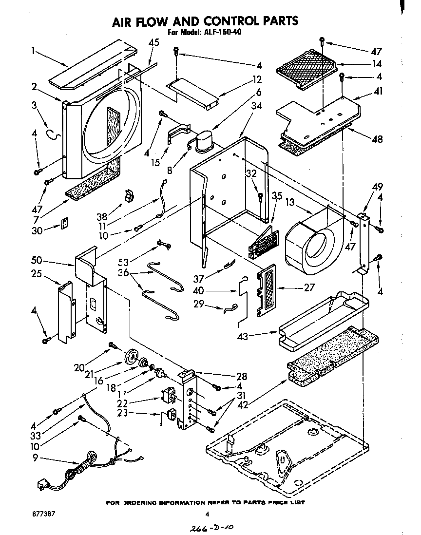 Whirlpool ALF15040 air flow and control diagram