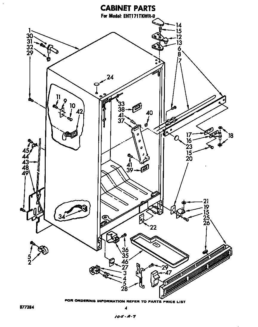 Whirlpool EHT171TKWR0 cabinet diagram