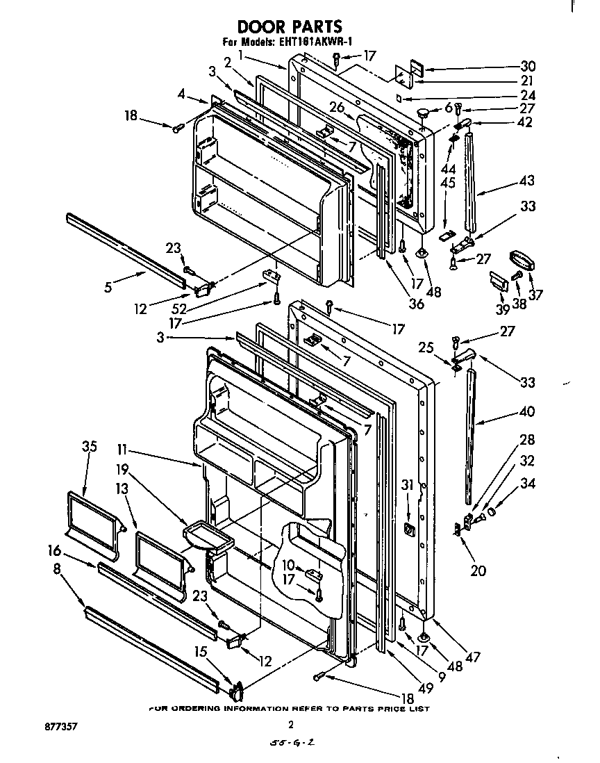Whirlpool EHT161AKWR1 door diagram