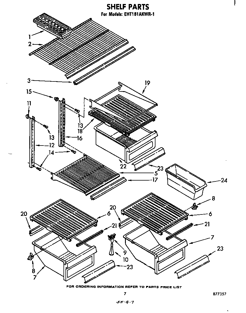 Whirlpool EHT161AKWR1 shelf diagram