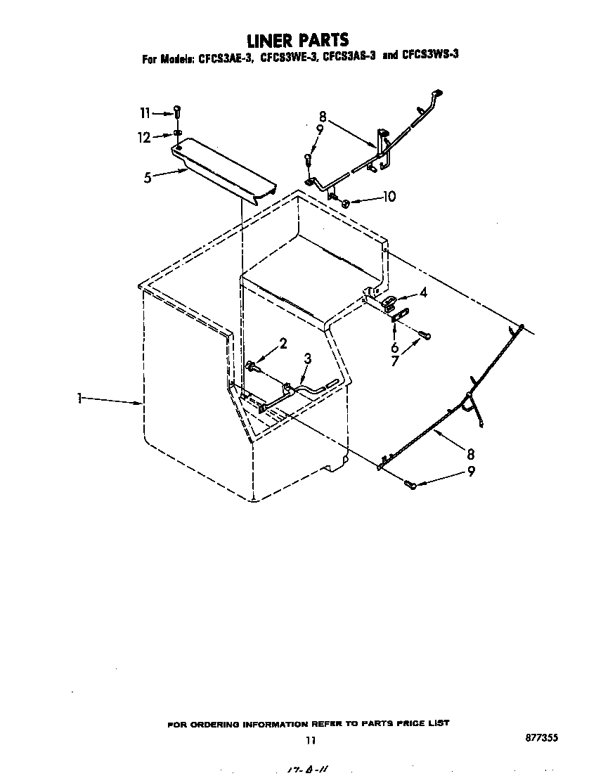 Whirlpool CFCS3AS3 liner diagram
