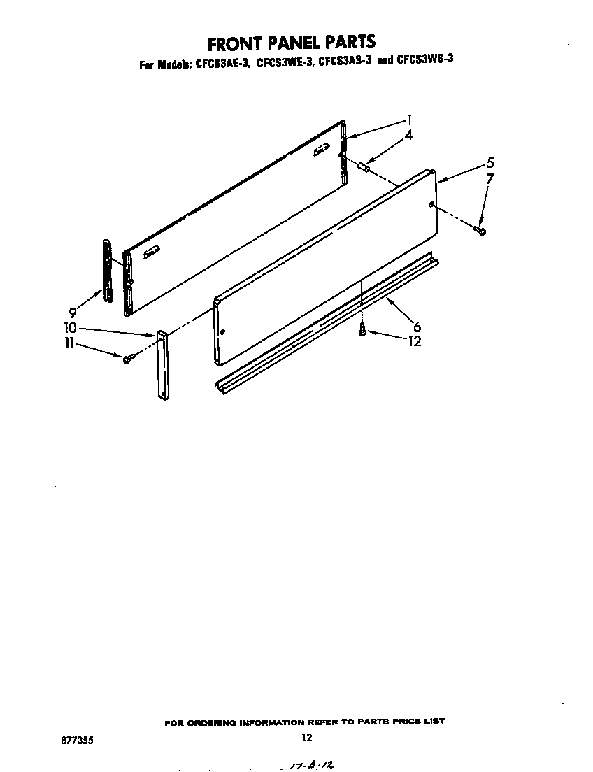 Whirlpool CFCS3AS3 front panel diagram