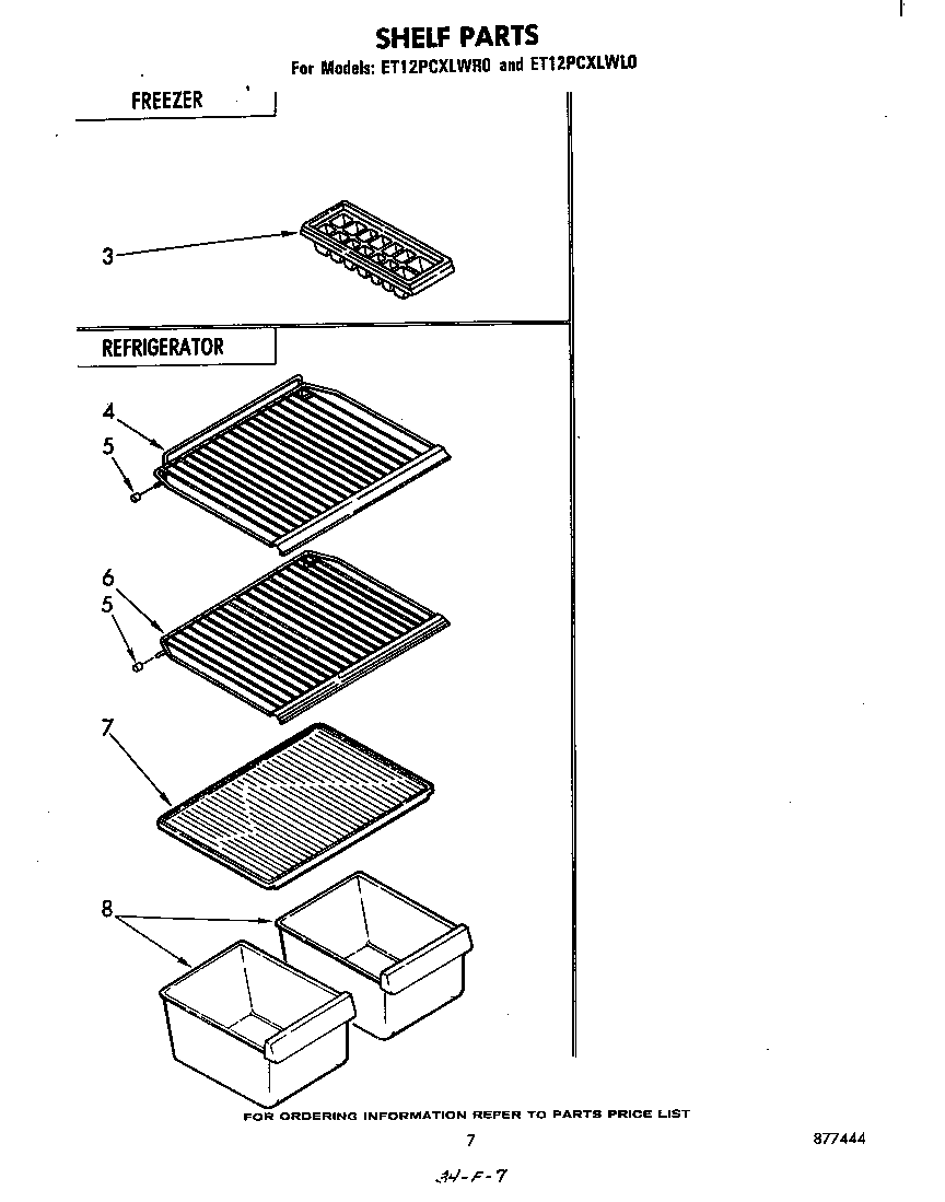 Whirlpool ET12PCXLWR0 shelf diagram