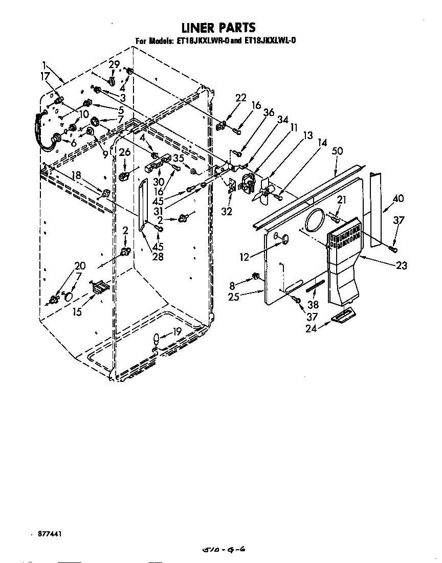 Whirlpool ET18JKXLWL0 liner diagram