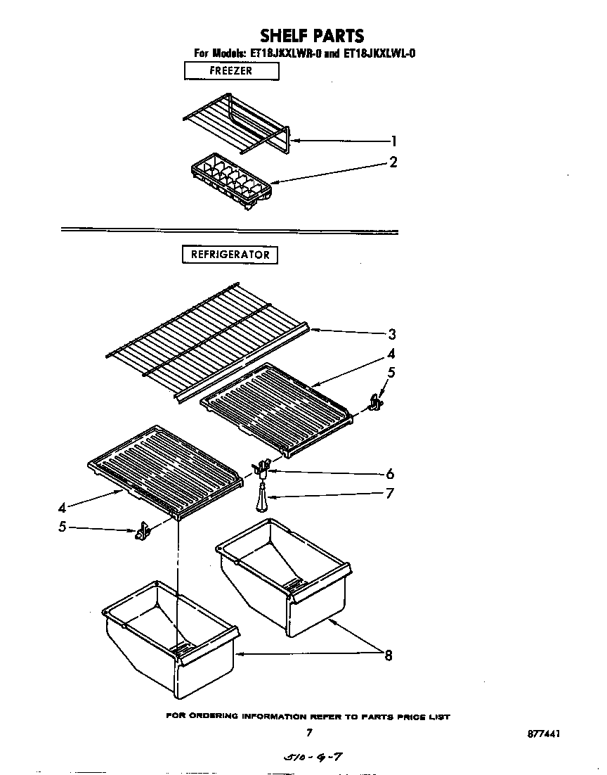 Whirlpool ET18JKXLWL0 shelf diagram