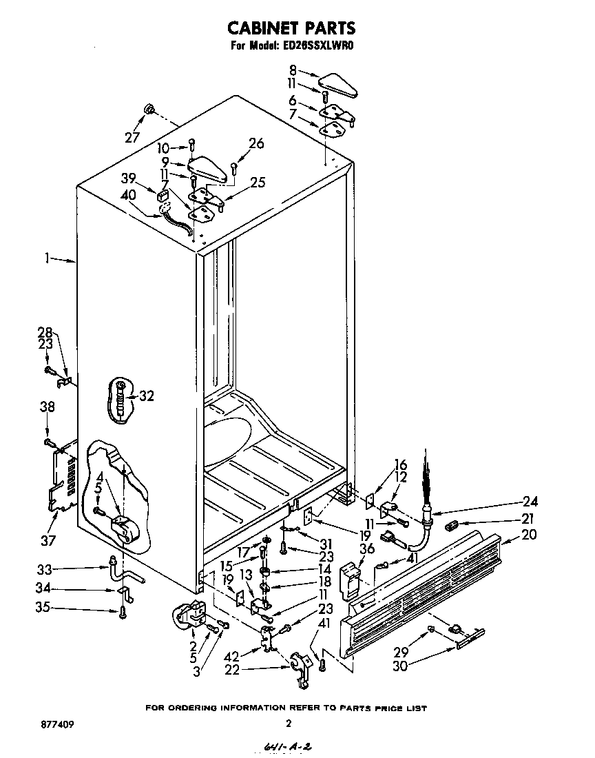 Whirlpool ED26SSXLWR0 cabinet diagram