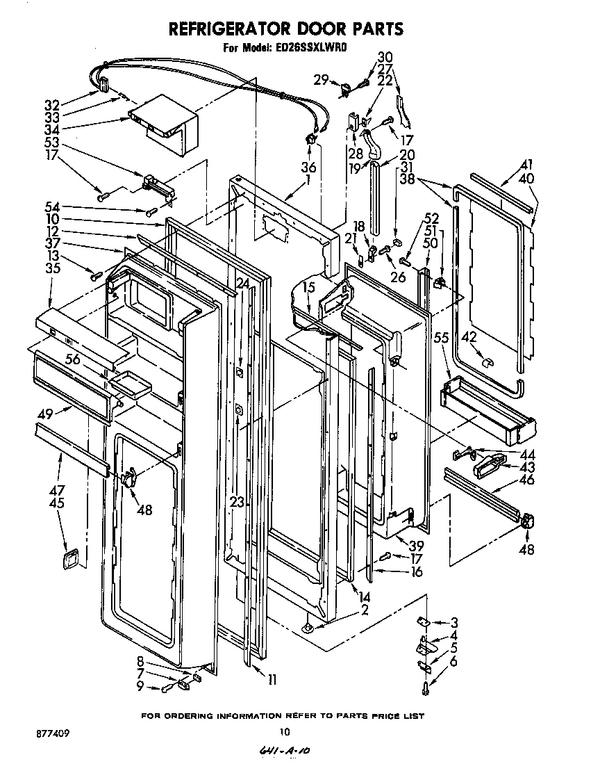 Whirlpool ED26SSXLWR0 refrigerator door diagram