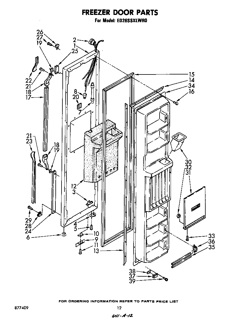 Whirlpool ED26SSXLWR0 freezer door diagram