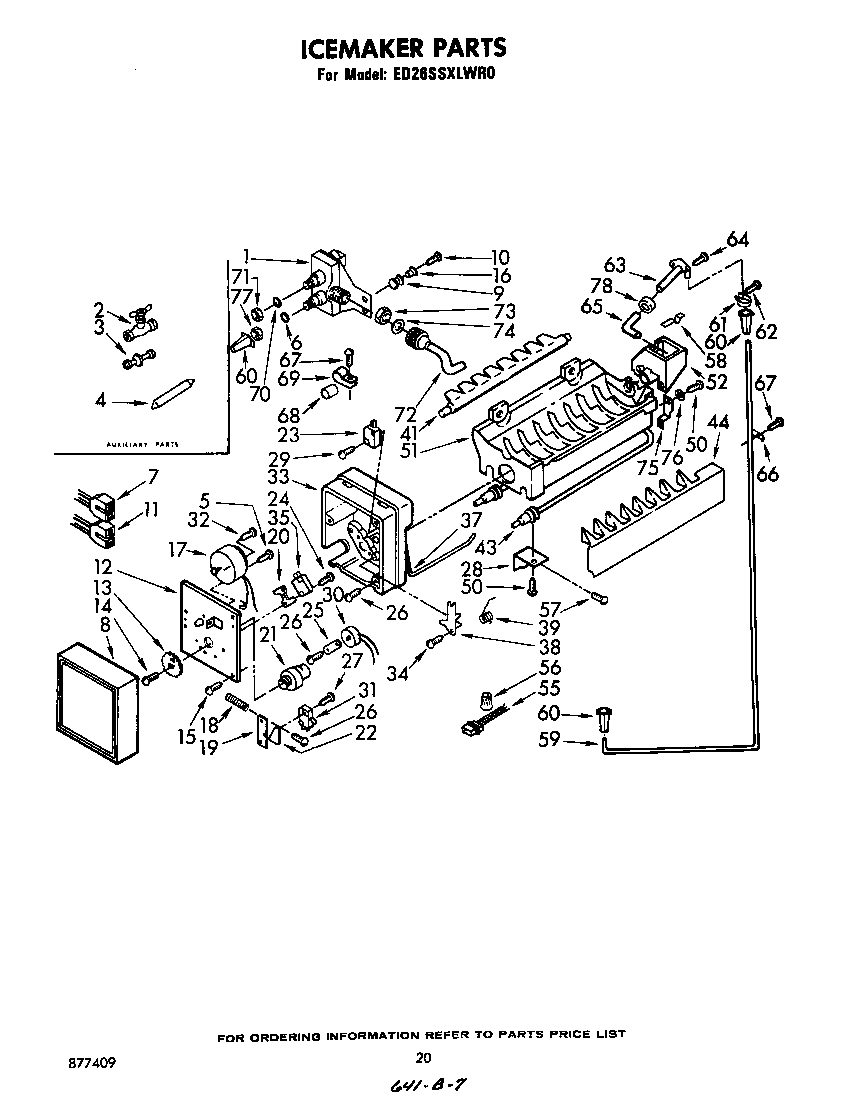 Whirlpool ED26SSXLWR0 icemaker diagram