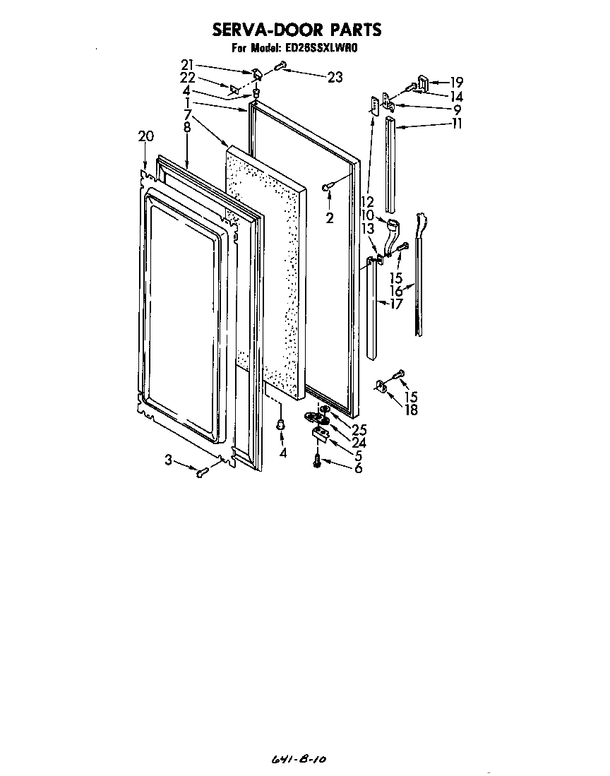 Whirlpool ED26SSXLWR0 serva door diagram