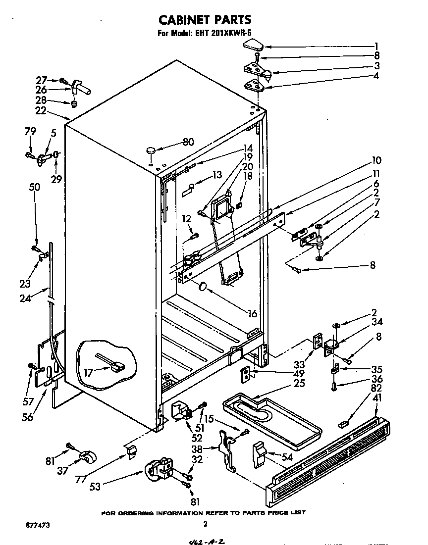 Whirlpool EHT201XKWR5 cabinet diagram