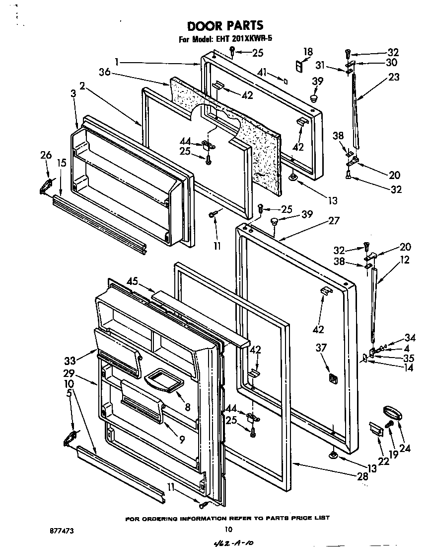 Whirlpool EHT201XKWR5 door diagram