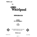 Whirlpool ET17HKXMWR0 front cover diagram