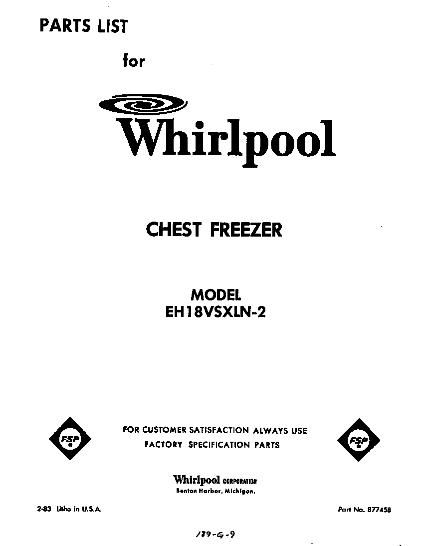 Whirlpool EH18VSXLN2 null diagram