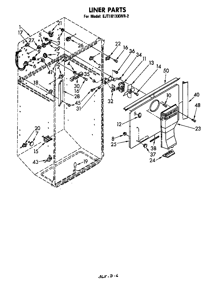 Whirlpool EJT181XKWR2 liner diagram