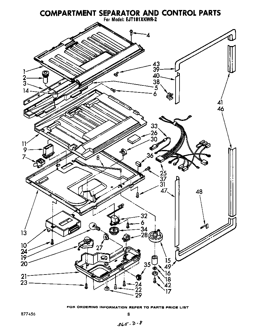 Whirlpool EJT181XKWR2 compartment separator and control diagram