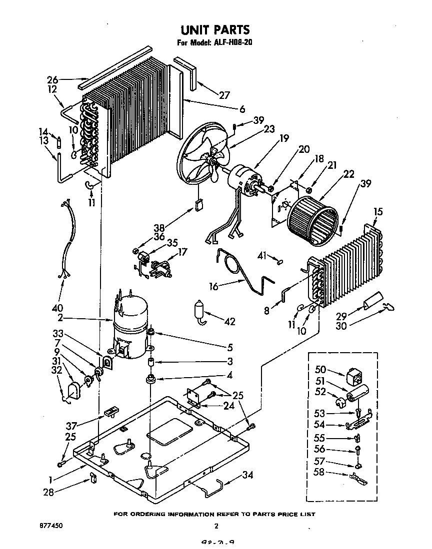 Whirlpool ALFH0820 unit parts diagram