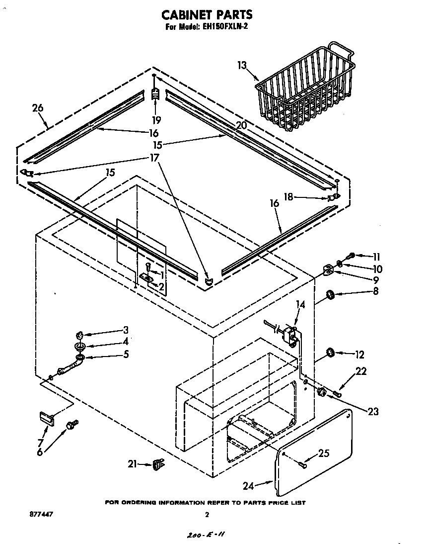 Whirlpool EH150FXLN2 cabinet diagram
