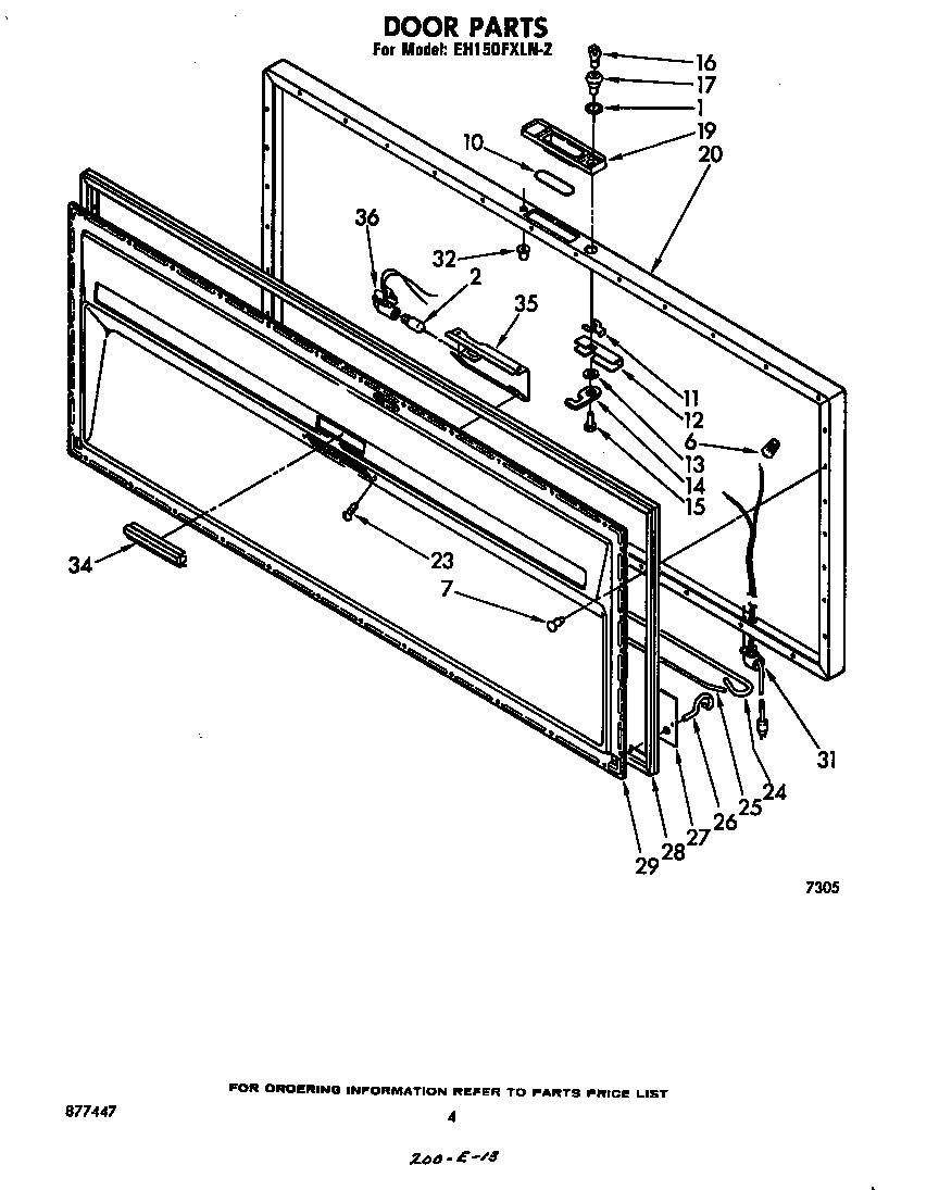 Whirlpool EH150FXLN2 door diagram