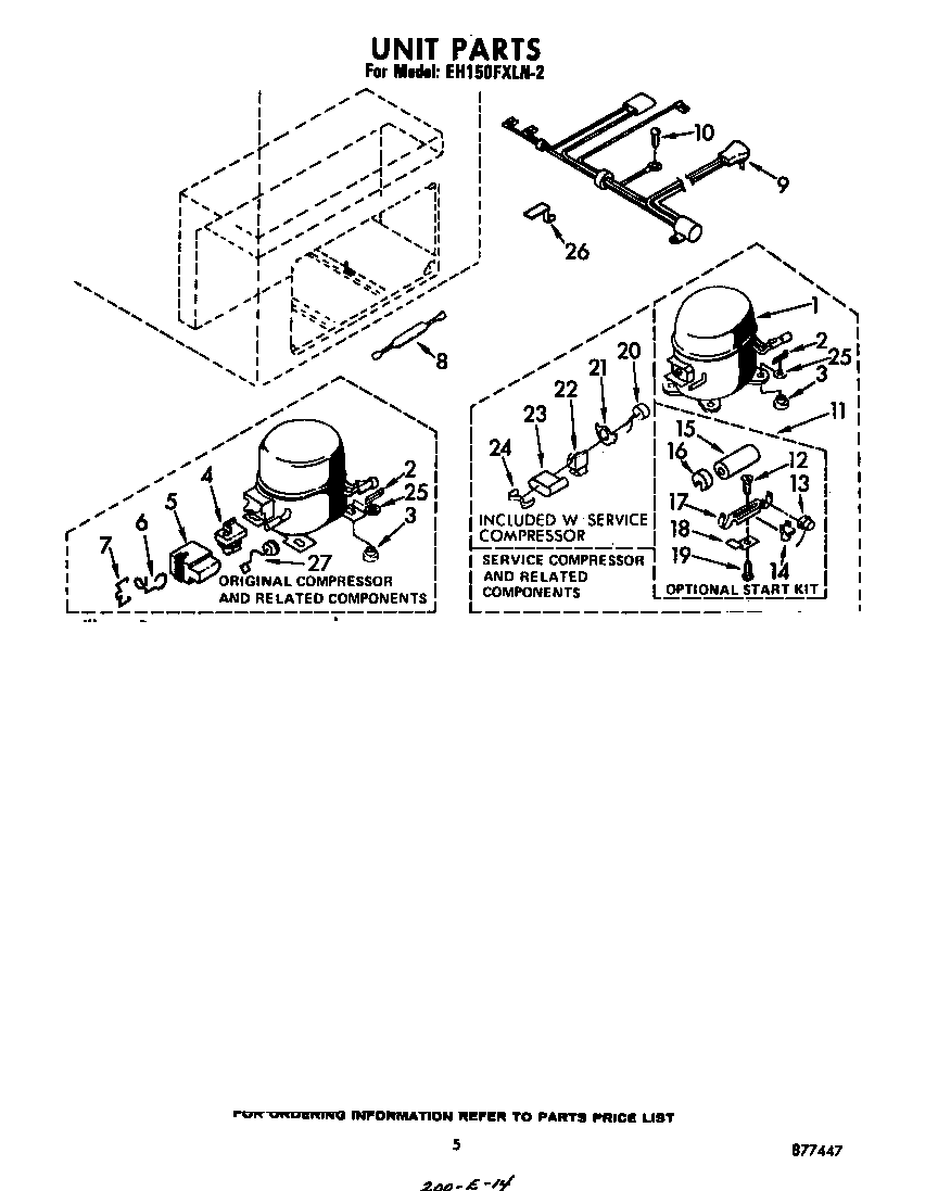 Whirlpool EH150FXLN2 unit diagram
