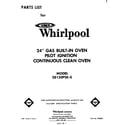Whirlpool SB130PSK0 cover page-text only diagram