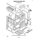 Whirlpool SB130PSK0 cabinet and oven parts diagram