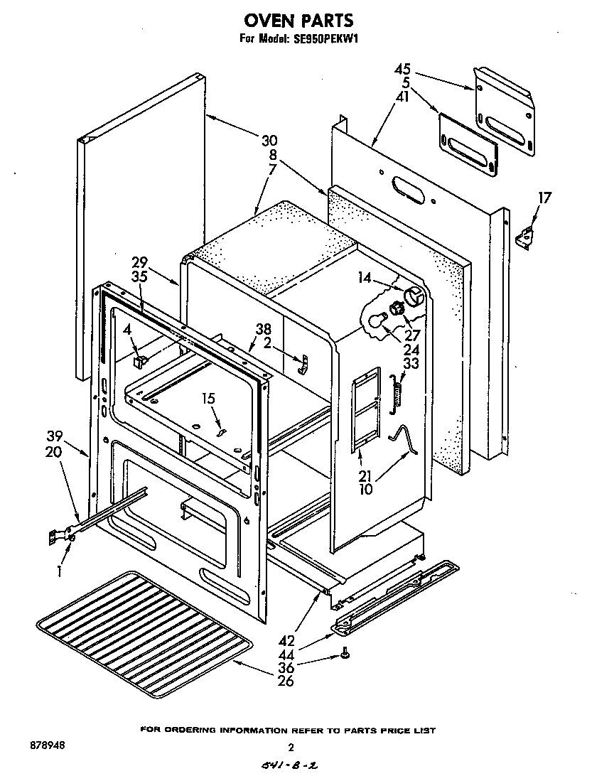 Whirlpool SE950PEKW1 oven diagram