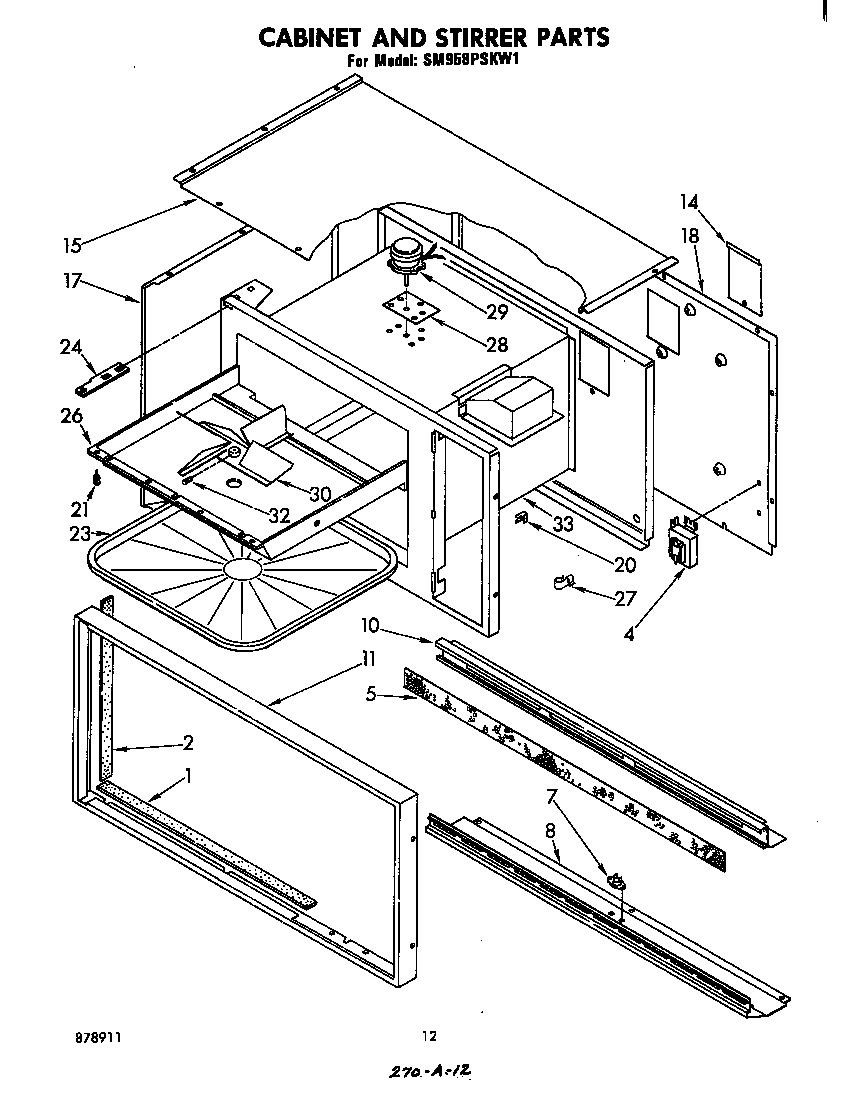 Whirlpool SM958PSKW1 cabinet and stirrer diagram