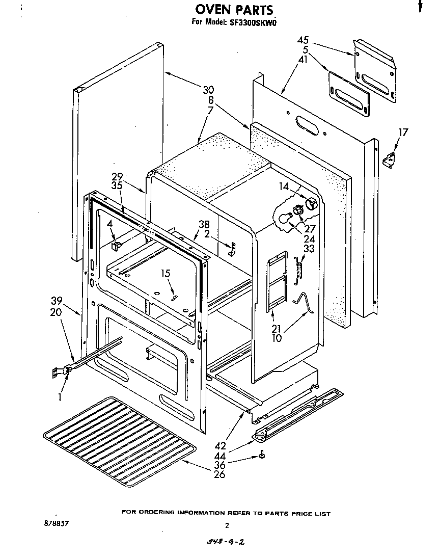 Whirlpool SF3300SKW0 oven diagram
