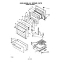Whirlpool SF313PEKT0 oven door and broiler diagram