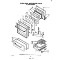 Whirlpool SF333PSPT0 oven door and broiler diagram